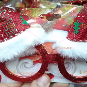 Yılbaşı gözlüğü kırmızı noel şapka