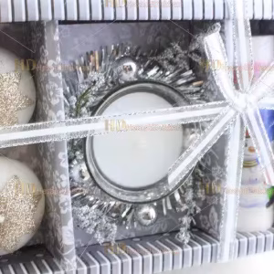Yılbaşı hediyelik eşya 3+1 kardan adam yıldız mum paket set simli