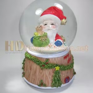 Yılbaşı hediyesi müzikli kurmalı noel baba fanus