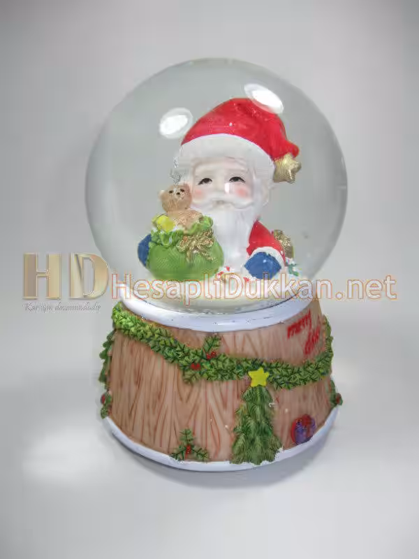 Yılbaşı hediyesi müzikli kurmalı noel baba fanus