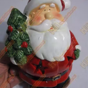 Yılbaşı için hediyelik eşya seramik noel baba şamdan R242