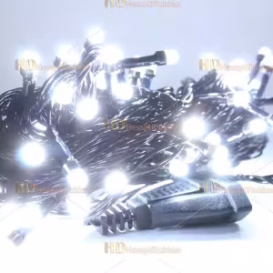 Yılbaşı ışıkları beyaz 80 led eklemeli fonksiyonel siyah kablo