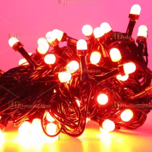 Yılbaşı ışıkları kırmızı fonksiyonel siyah kablo 80 led eklemeli
