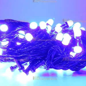 Yılbaşı ışıkları mavi fonksiyonel siyah kablo eklenebilir 80 led