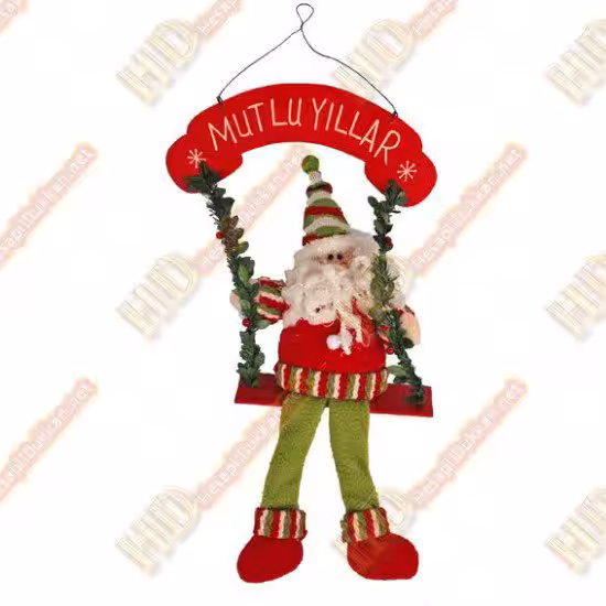 Yılbaşı kapı süsleri salıncaklı noel baba R276