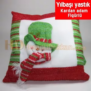 Yılbaşı yastıkları kardan adam figürlü