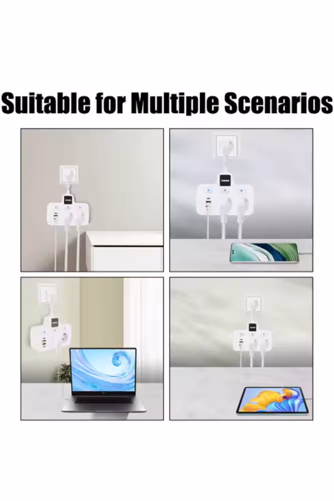 Akım Korumalı Çoklu USB Priz