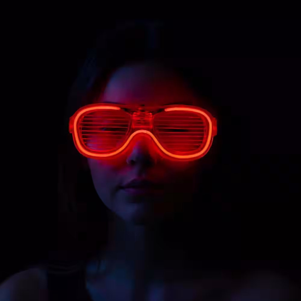 Kırmızı Neon Parti Gözlüğü