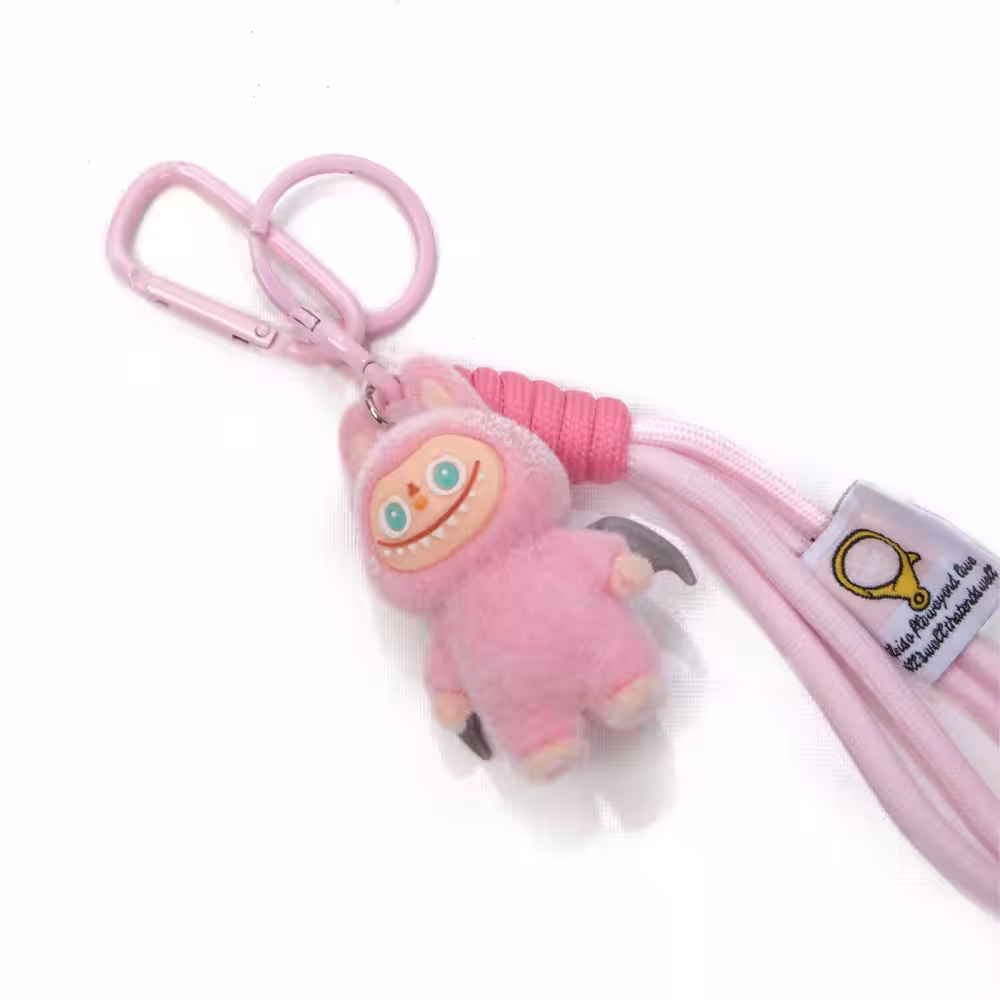 Labubu Pembe Anahtarlık Charm Toptan
