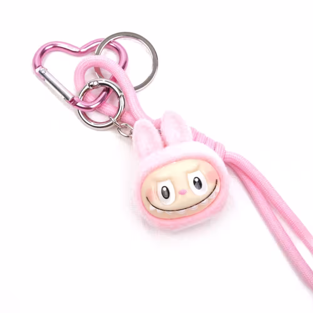 Labubu Pembe Anahtarlık Charm Toptan