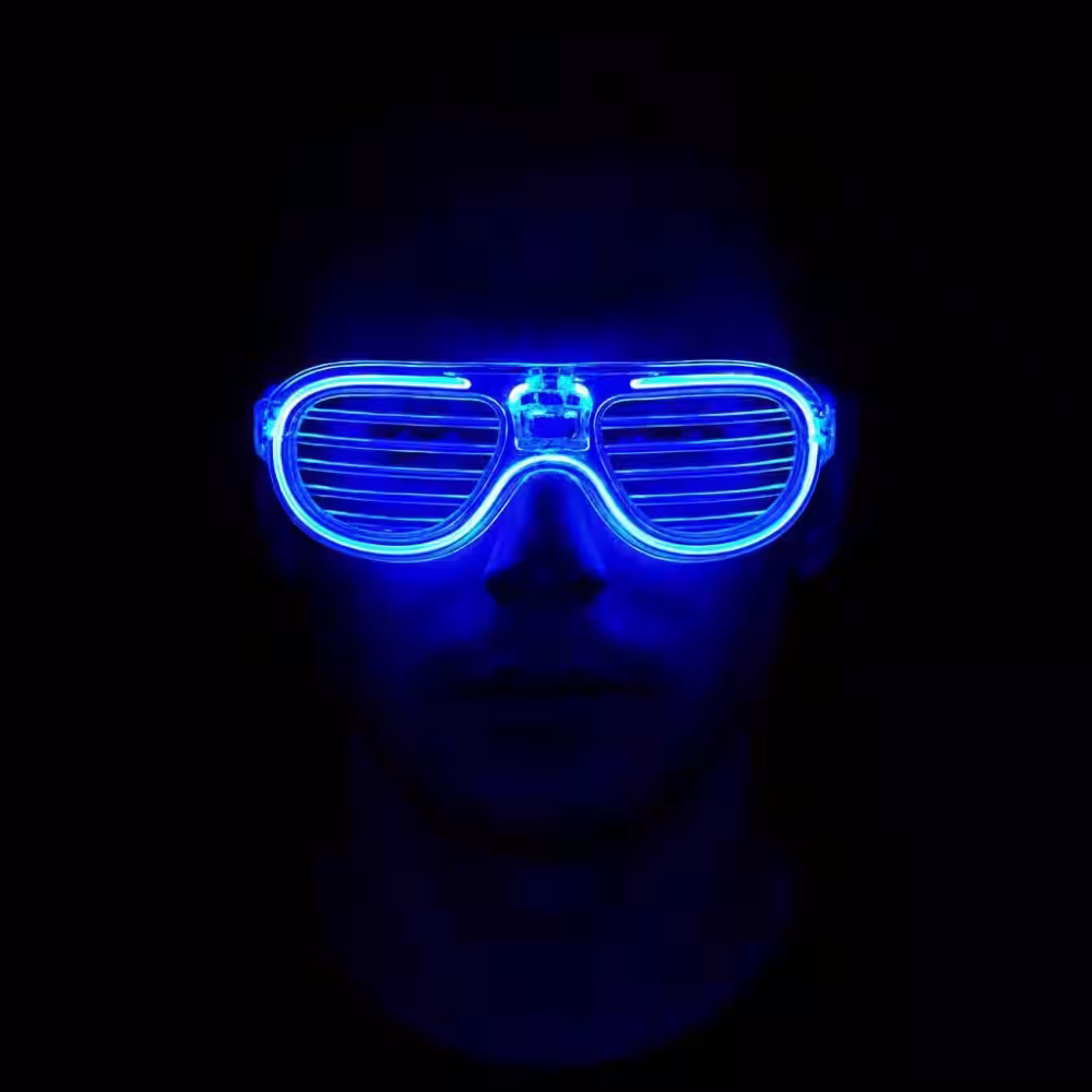 Mavi LED Neon Parti Gözlüğü