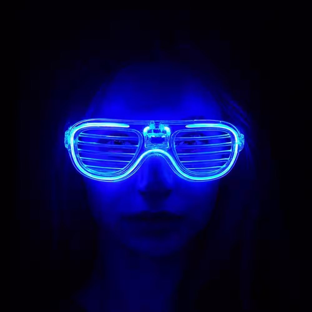 Mavi LED Neon Parti Gözlüğü