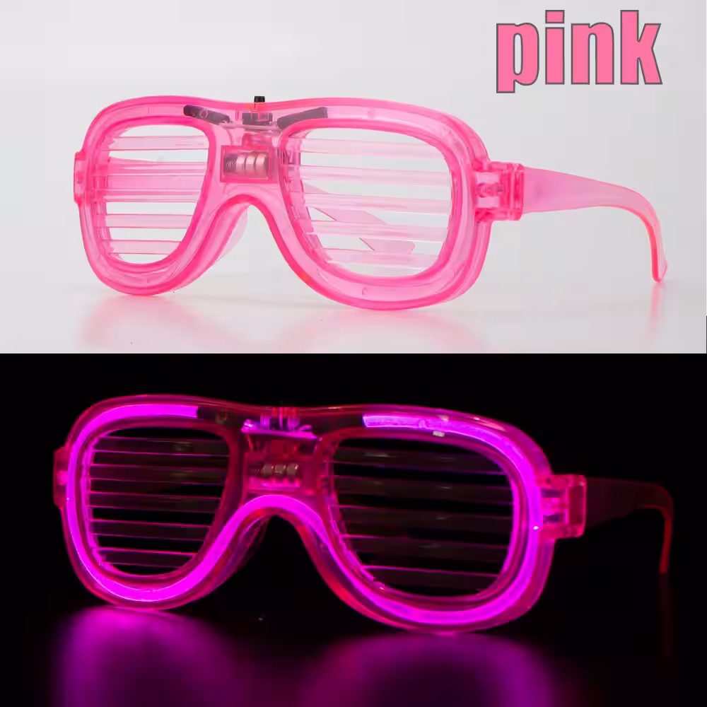 Pembe Neon LED Parti Gözlüğü