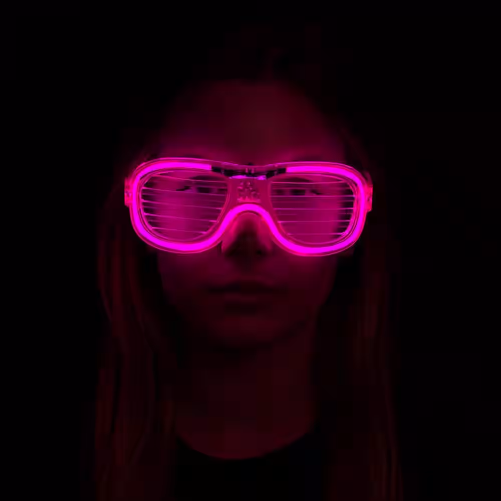 Pembe Neon LED Parti Gözlüğü