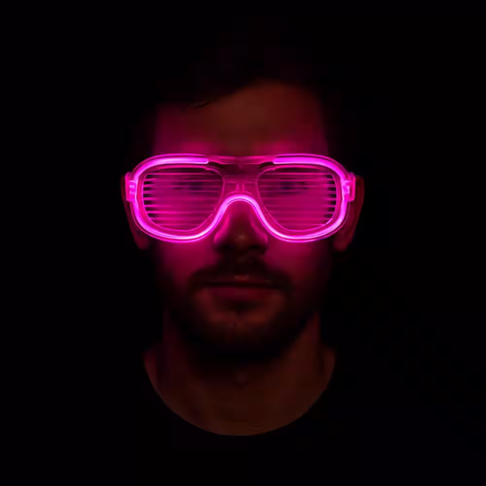 Pembe Neon LED Parti Gözlüğü