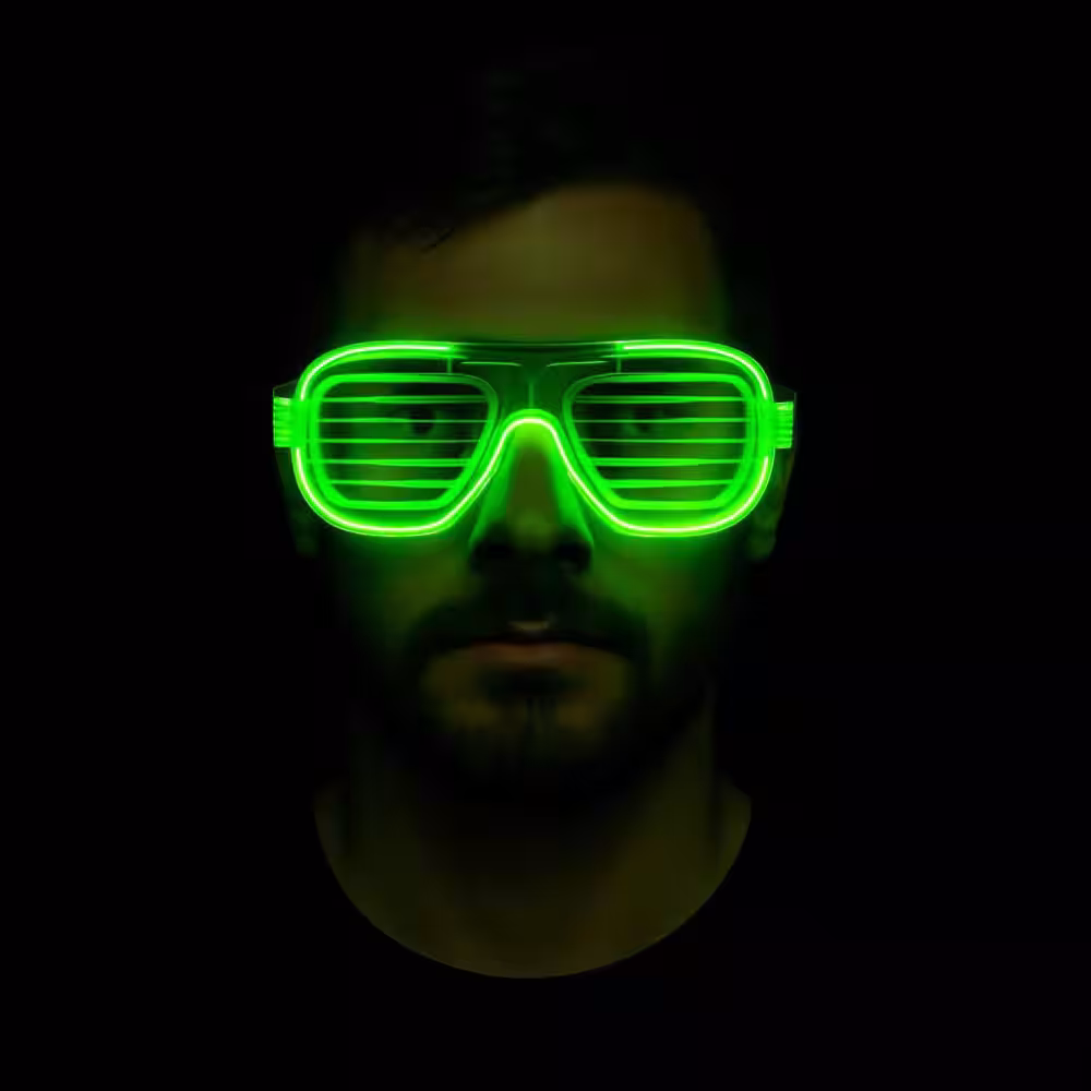 Yeşil Neon LED Gözlüğü