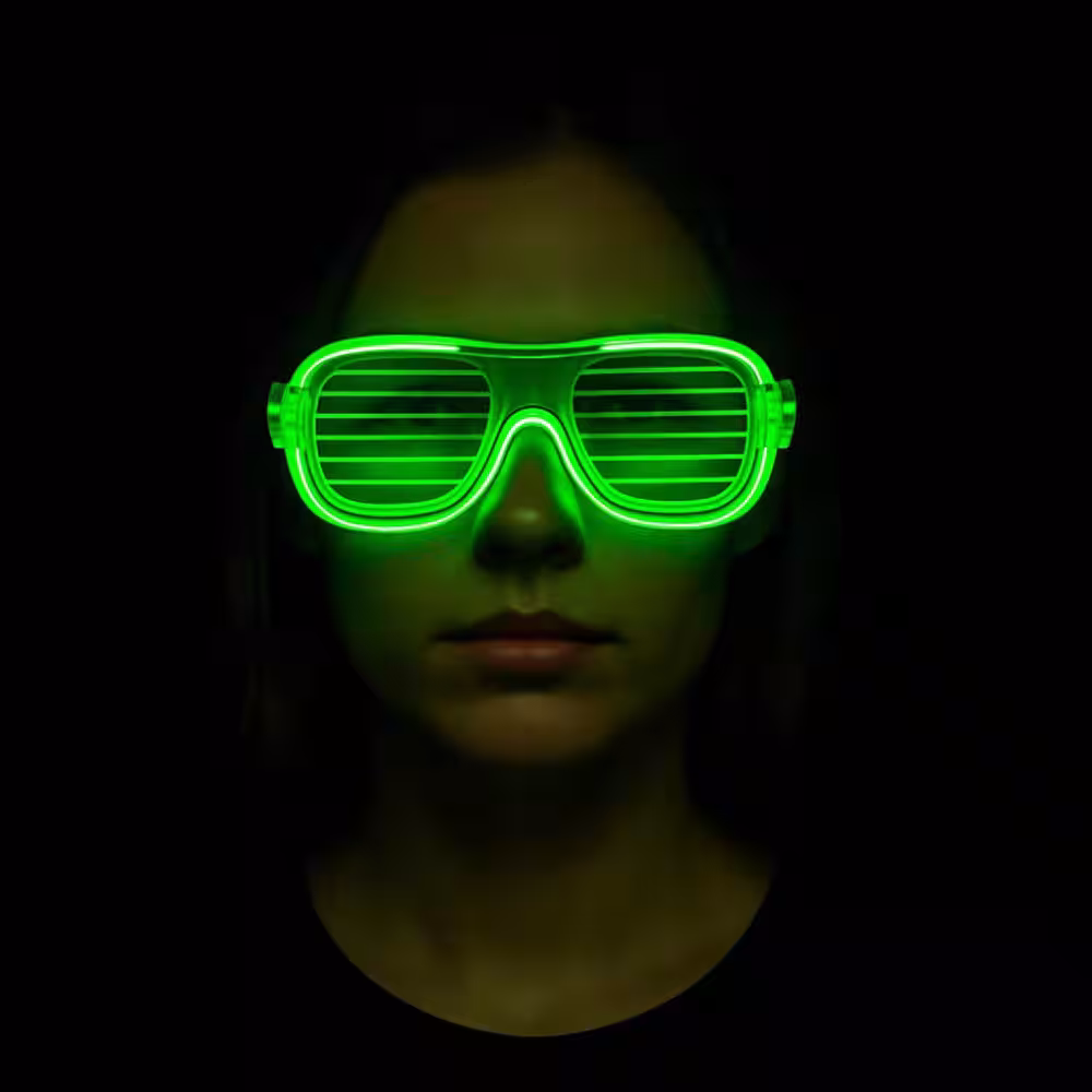 Yeşil Neon LED Gözlüğü