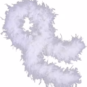 Beyaz Renk Kabarık Kalın Otriş Boa Tüy 6 cm Genişlik 180-200 cm Uzunluk