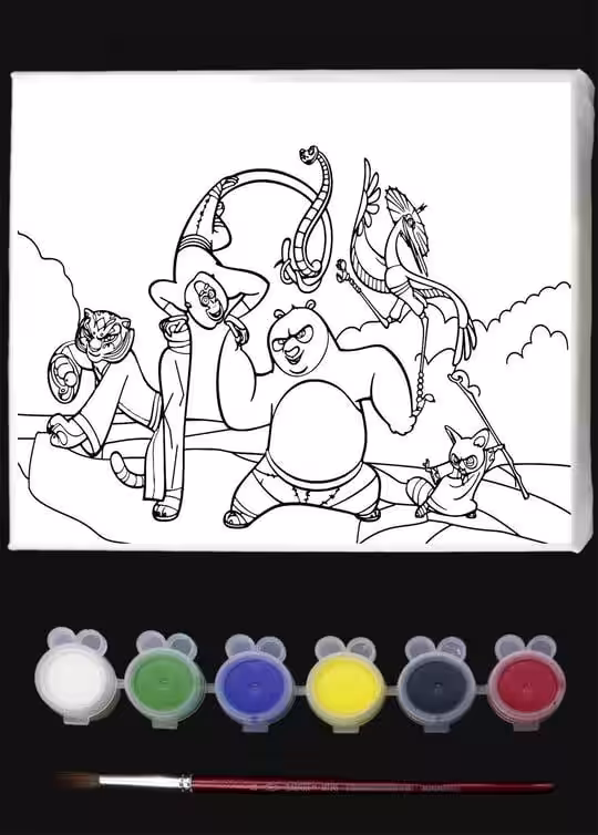 Çocuklar İçin Boyama Seti Kung Fu Panda