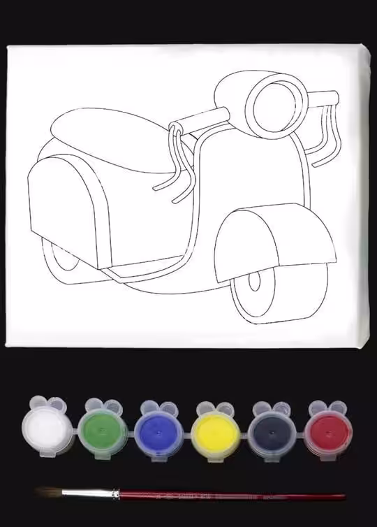 Çocuklar İçin Boyama Seti Motosiklet