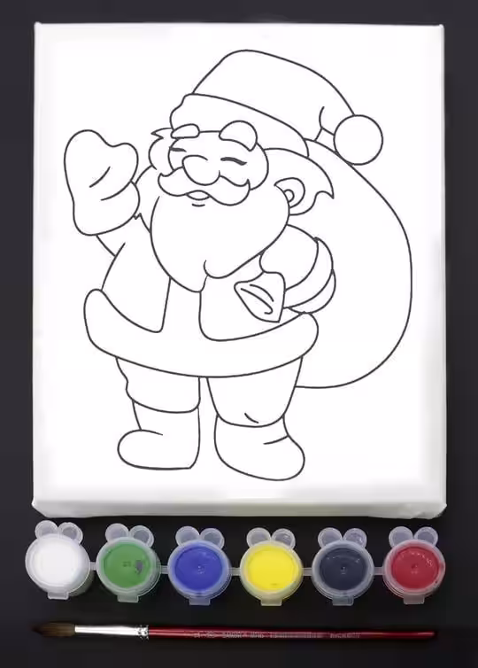 Çocuklar İçin Tuval Boyama Seti Noel Baba