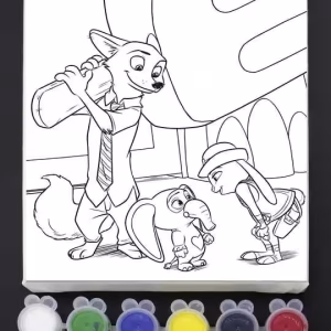 Çocuklar İçin Tuval Boyama Seti Zootopia