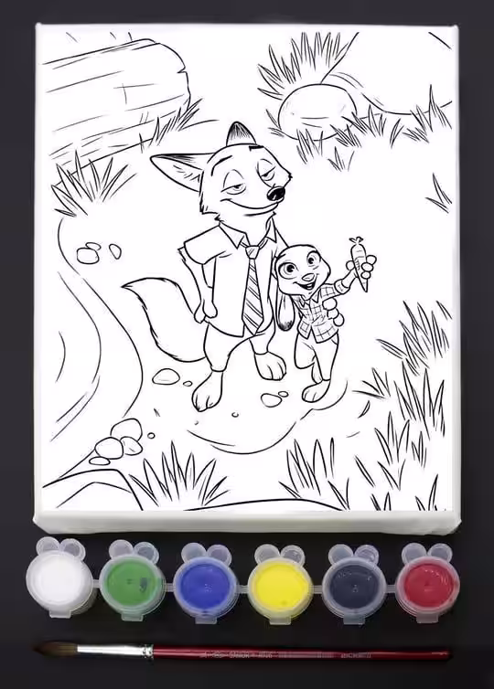 Çocuklar İçin Tuval Boyama Seti Zootopia 2