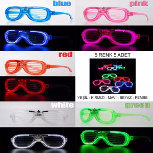 Led Parti Gözlüğü 3 Modlu 5 Adet