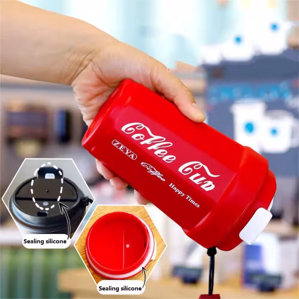 Paslanmaz Çelik Termos Bardak 390ml Kırmızı
