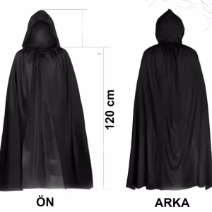 Siyah Uzun Pelerin 120 cm