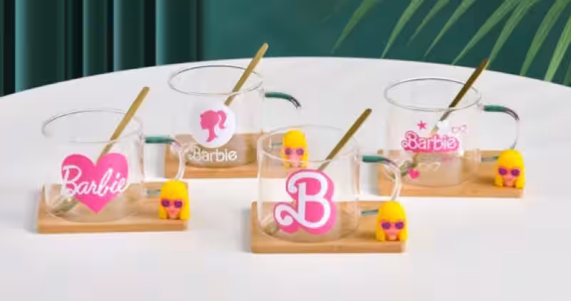 Toptan Cam Kupa Barbie