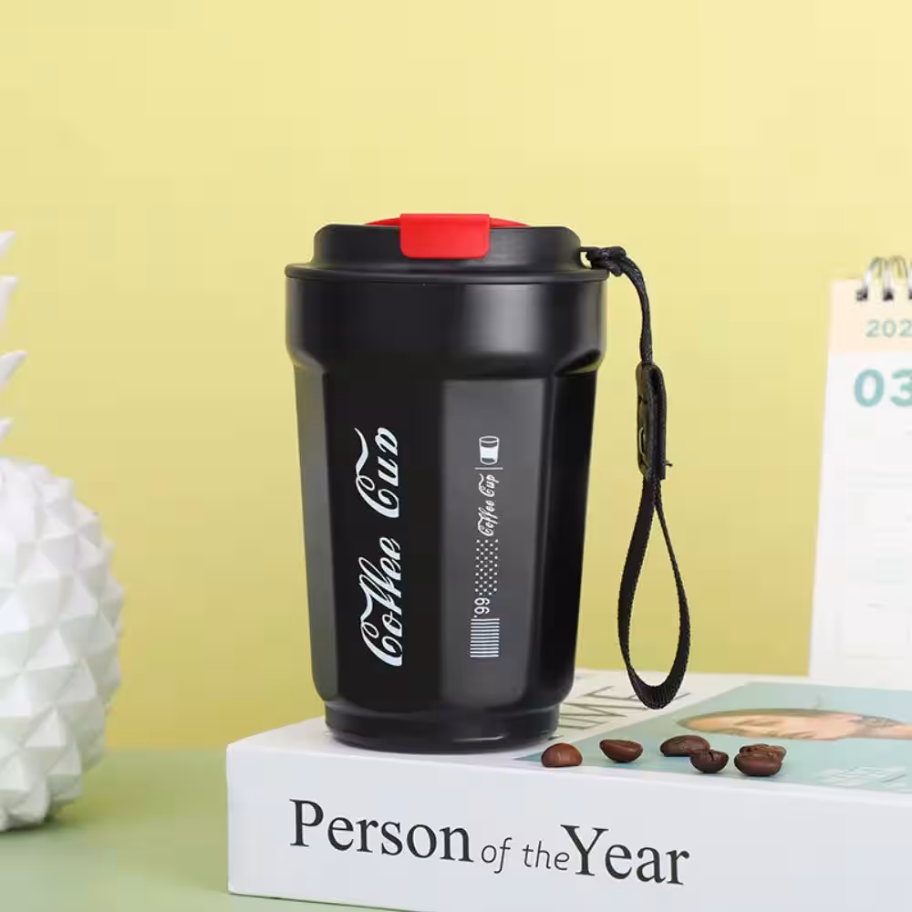 Toptan Çelik Termos Bardak 390ml Siyah