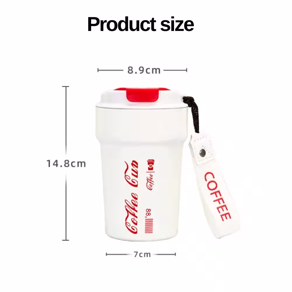 Toptan Paslanmaz Çelik Termos Bardak 390ml Beyaz