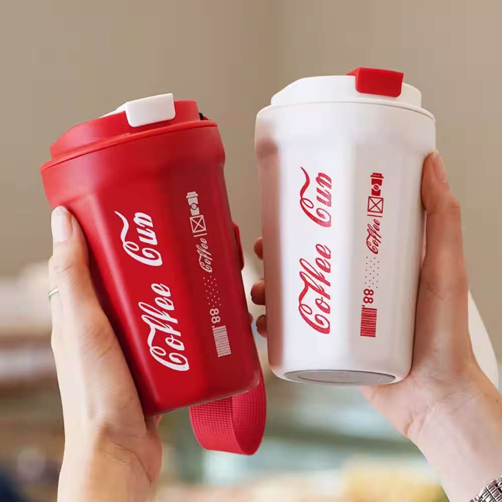 Toptan Paslanmaz Çelik Termos Bardak 390ml Beyaz
