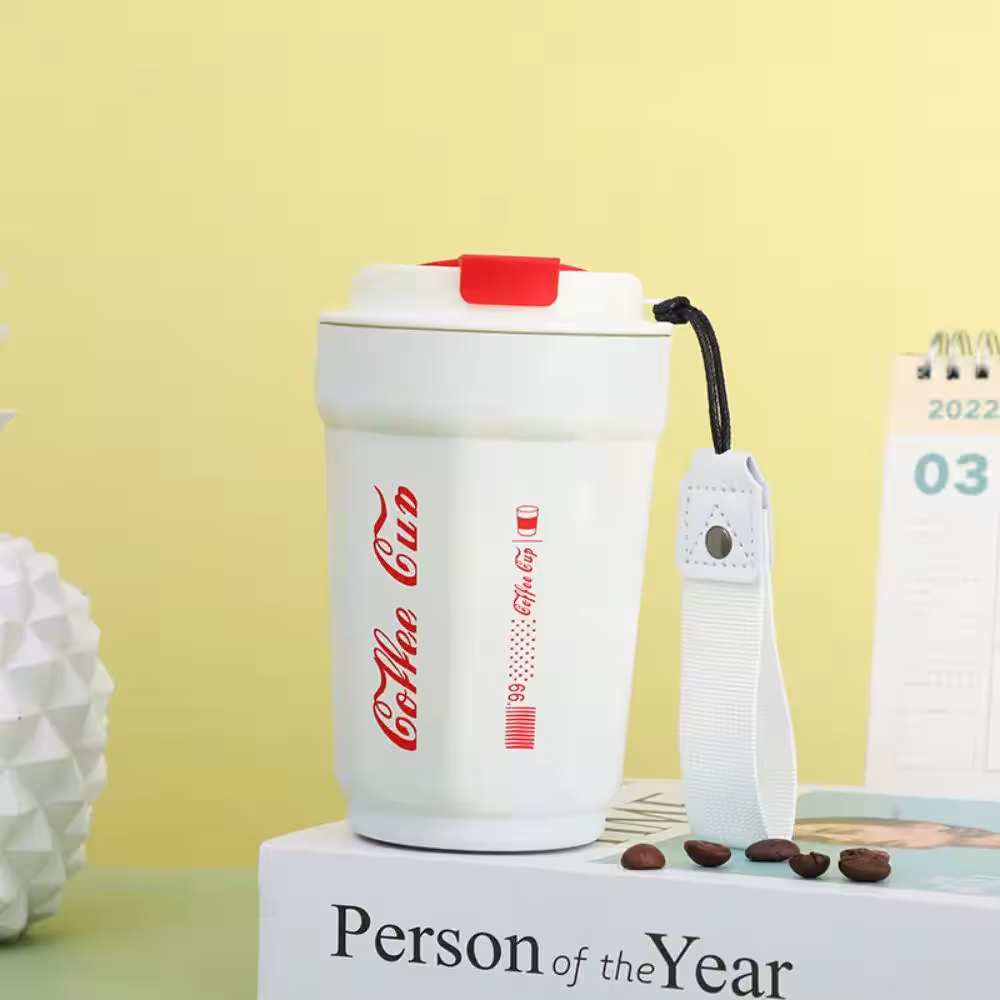 Toptan Paslanmaz Çelik Termos Bardak 390ml Beyaz