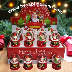 Toptan Yılbaşı Kar Küreleri Mini Noel Baba