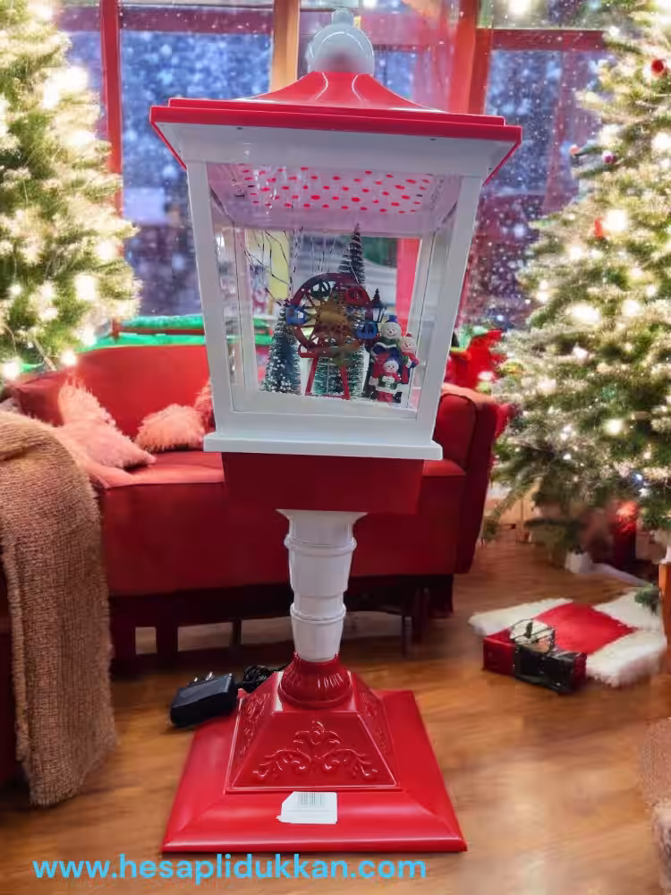 Müzikli Işıklı Noel Sokak Lambası Maskot 70 cm