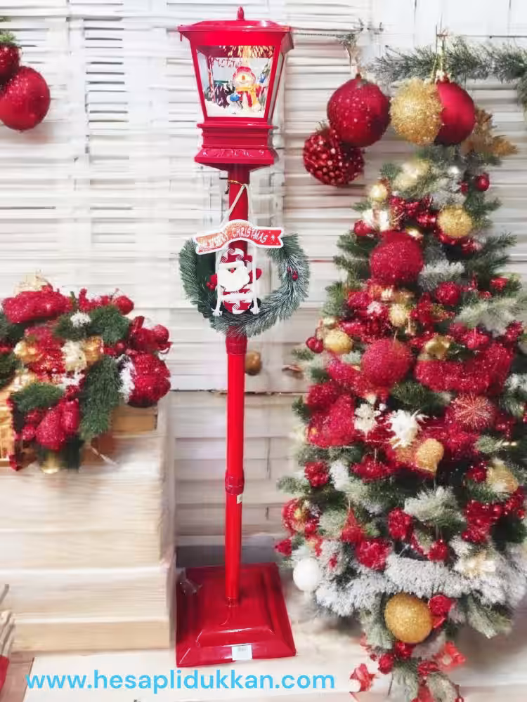 Müzikli Noel Yılbaşı Sokak Lambası 170 cmMaskot Toptan