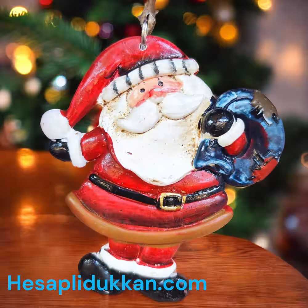 Noel Baba Şekilli Metal Yılbaşı Süsü Toptan