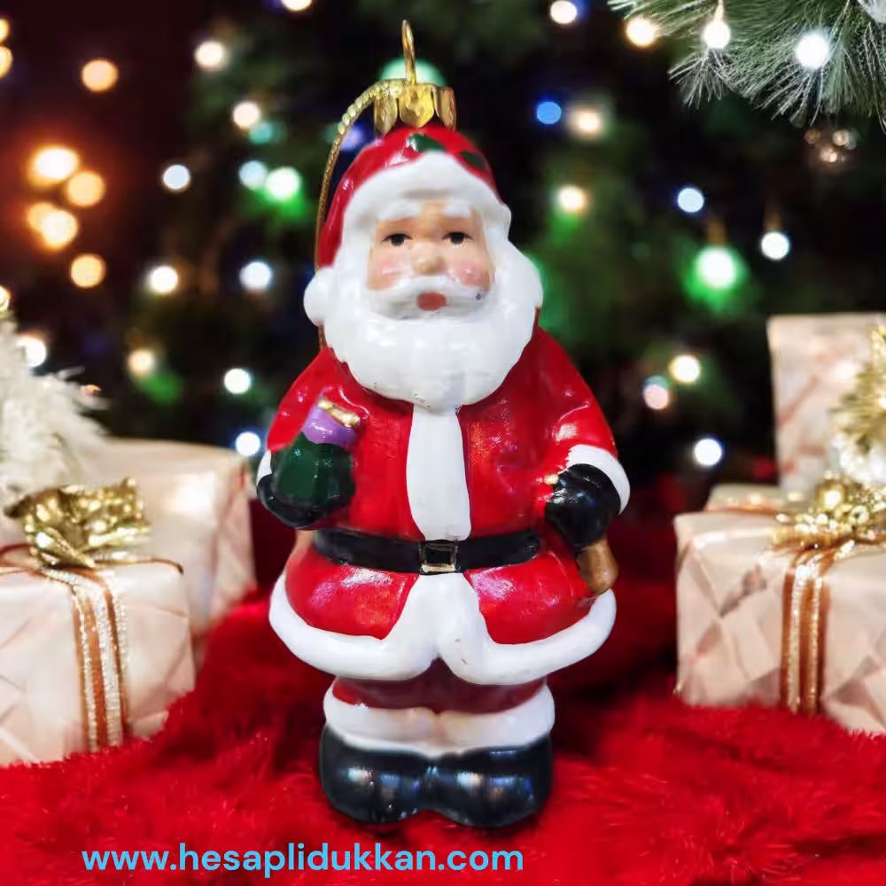 Noel baba şeklinde lux Yılbaşı ağacı süsü 10 cm toptan