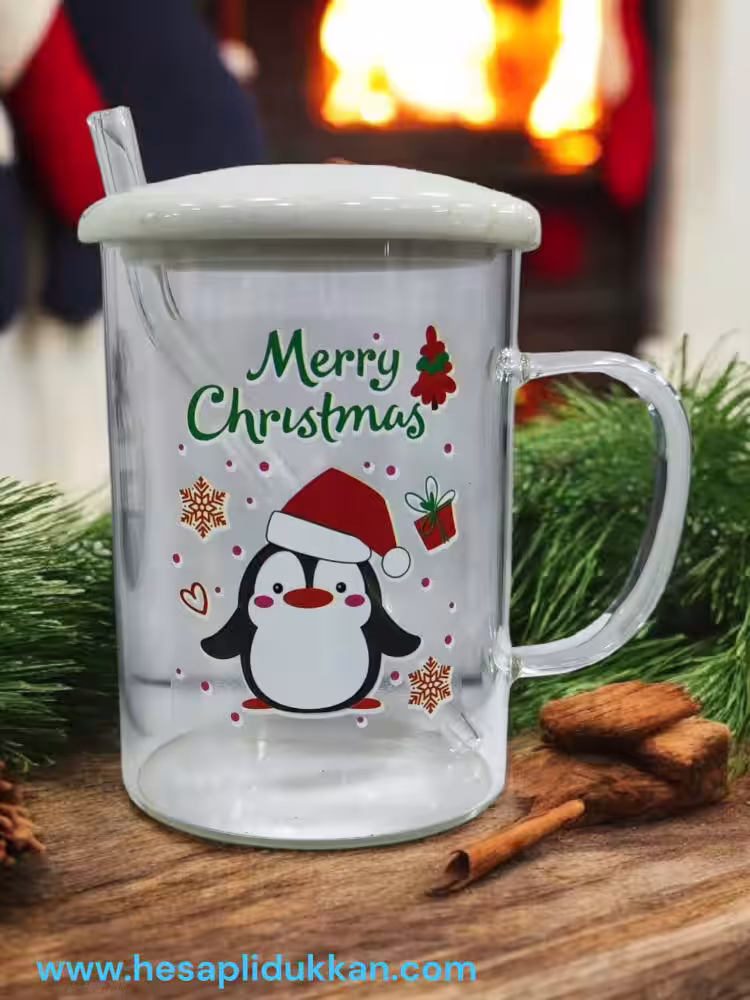 Toptan Borosilikat Penguen Figürlü Yılbaşı Kupaları