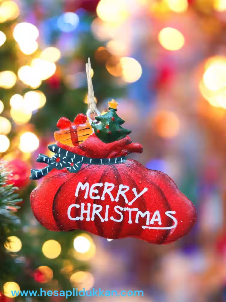 Toptan Lux Metal Noel Baba Torbası Yılbaşı Süsü
