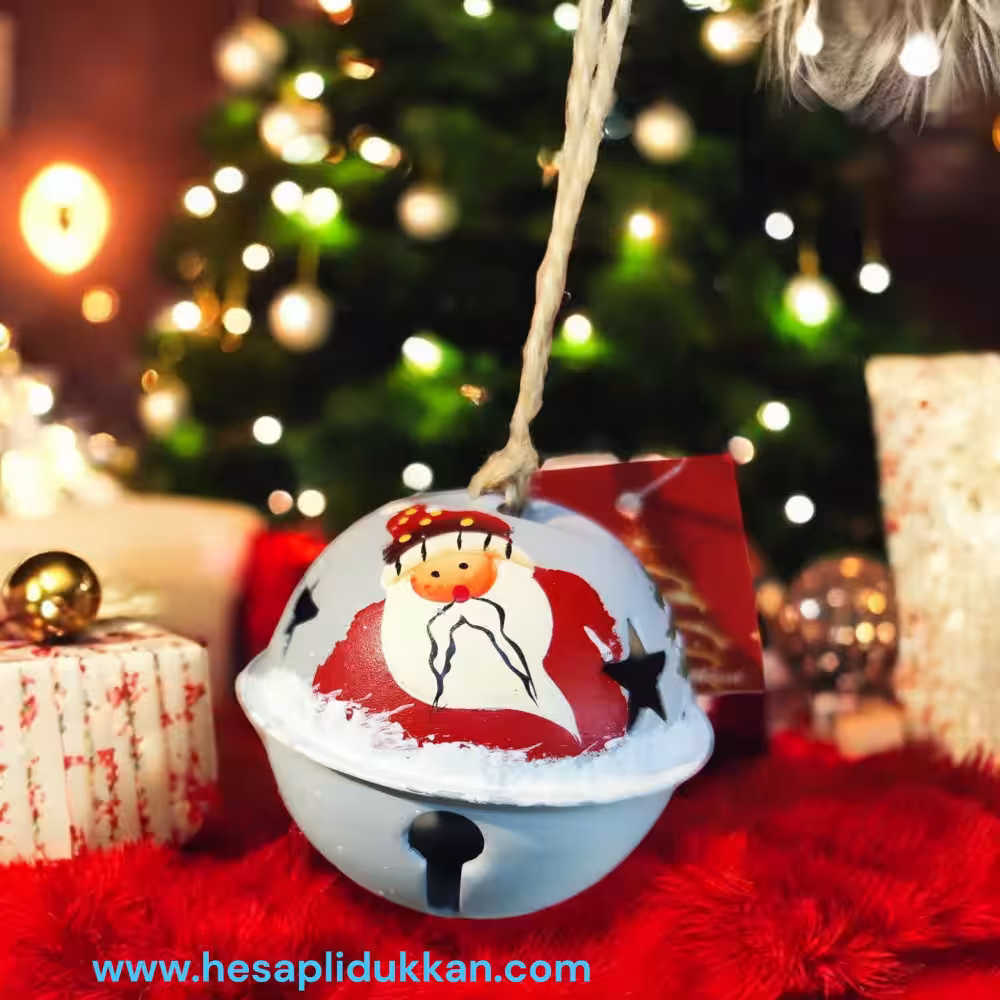 Toptan Metal Noel Baba Figürlü Yılbaşı Süsü