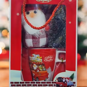 Toptan Noel Baba Peluş Kupa Seti
