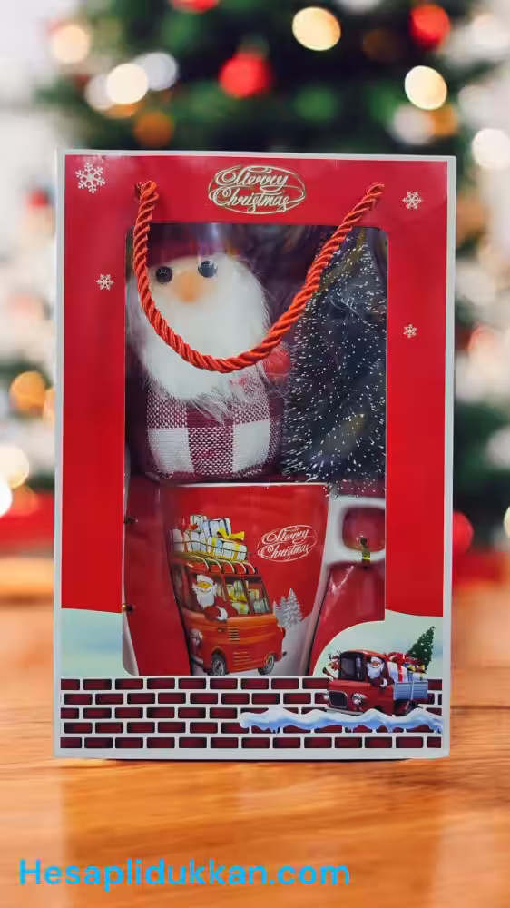 Toptan Noel Baba Peluş Kupa Seti