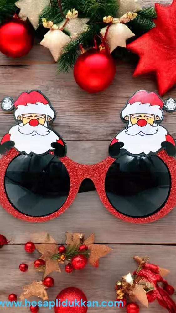 Toptan Noel Baba Simli Gözlük