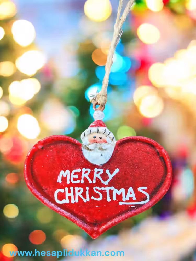 Toptan Polyester Kalp Şeklinde Noel Süsleri