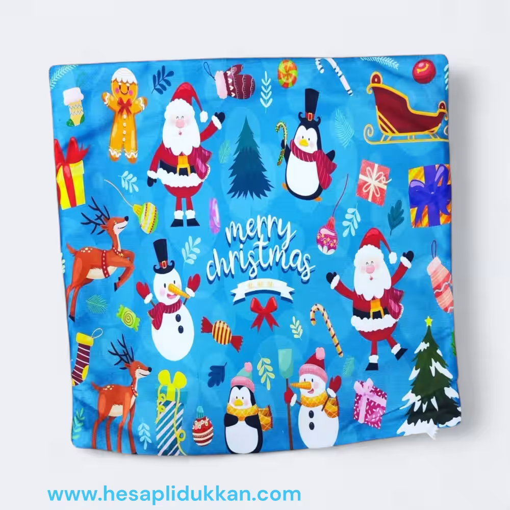 Toptan Yılbaşı Minderi Motifli Renkler 50x50