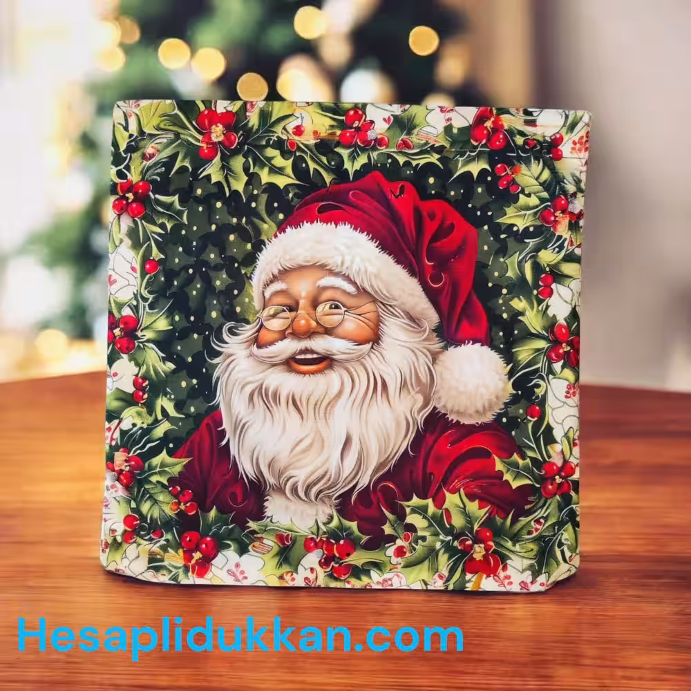 Toptan Yılbaşı Noel Baba Desenli Minder