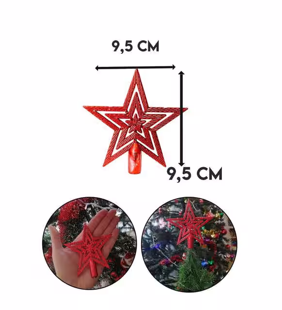 Toptan Yılbaşı Yıldız Süsü 3'lü Paket